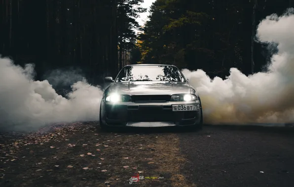 Skyline, gtr, autumn, r33