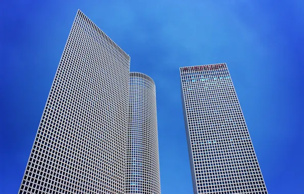 Sky, buildings, skyscrapers, Israel, Tel Aviv Yafo, Azrieli Center, Crowne Plaza, Azrieli Mall