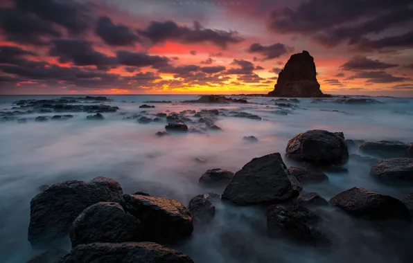 Облака, закат, скалы, Виктория, Австралия, sunset, clouds, rocks