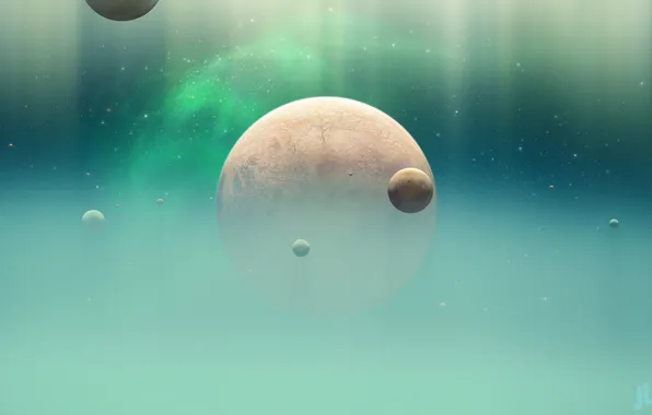 Звезды, Планета, Космос, Планеты, Fantasy, Planets, Арт, Stars