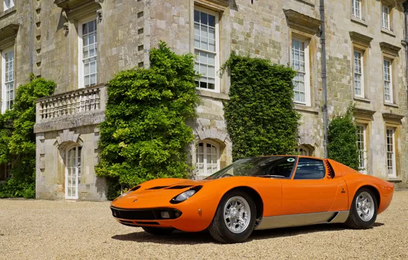 Картинка Lamborghini, House, Orange, Miura