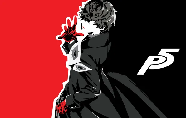 Джокер, парень, монохромная, Persona 5, Персона 5