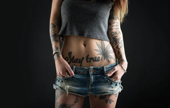Картинка woman, model, tattoos