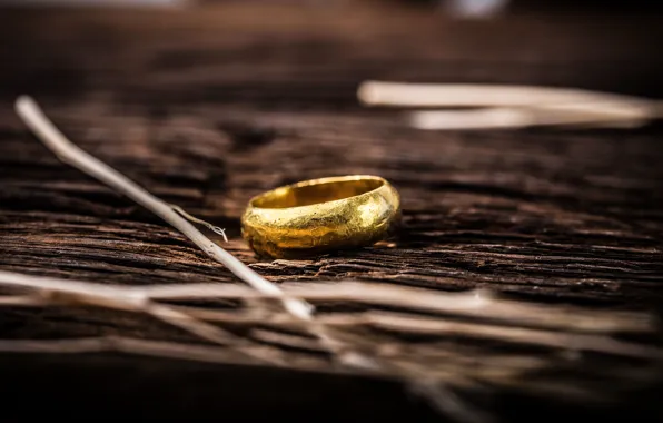 Gold, ring, floor