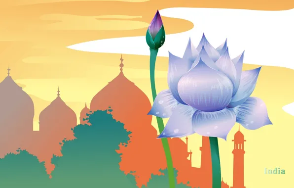 Картинка цветок, путешествия, Индия, лотос, храм, туризм, страна, государство
