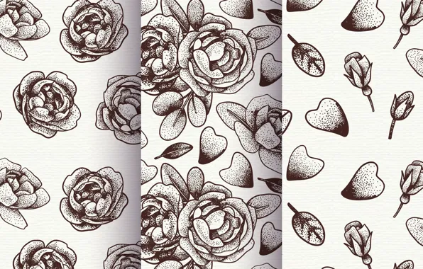Фон, розы, текстура, лепестки, patterns, flowers, roses