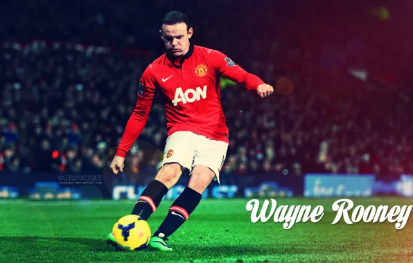 Red, devil, football, Rooney, Wayne, Manchester united