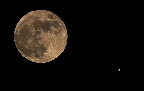 Картинка космос, Jupiter, Full Moon
