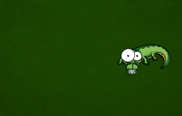 Зеленый, минимализм, крокодил, ящер, глазастый, зубастый, Crocodile