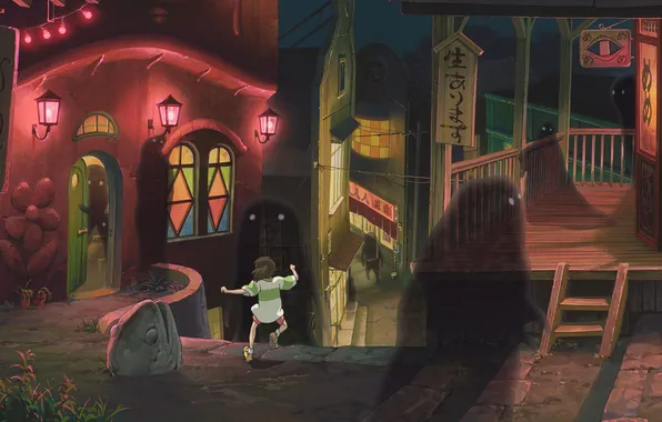 Город, миядзаки, spirited away, унесенные призраками, Chihiro