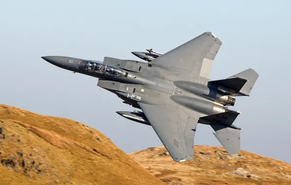 Картинка истребитель, Eagle, полёт, F-15E, McDonnell Douglas