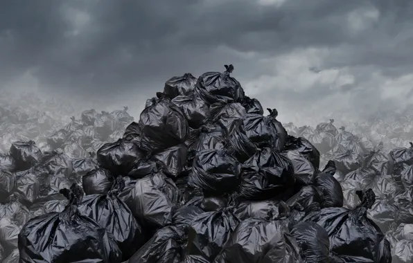 Картинка pollution, trash bags, waste