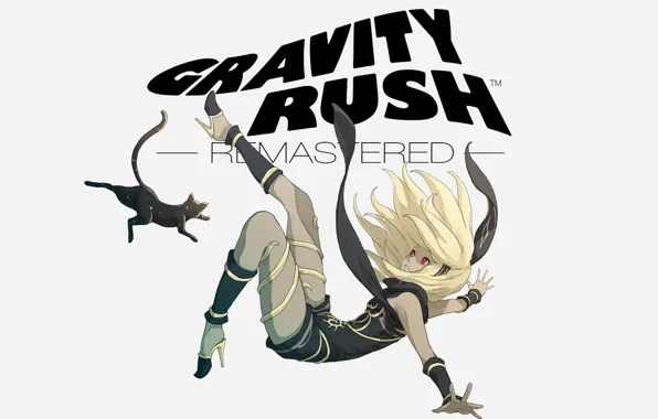 Кошка, кот, девушка, падает, Gravity Rush