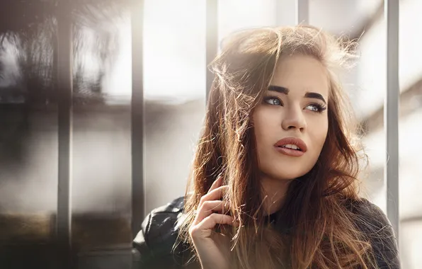 Картинка blue eyes, women, brunette, long-hair