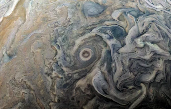 Картинка космос, Юпитер, Солнечная система, поверхность планеты, Юнона, Jupiter, Juno, Kevin M. Gill