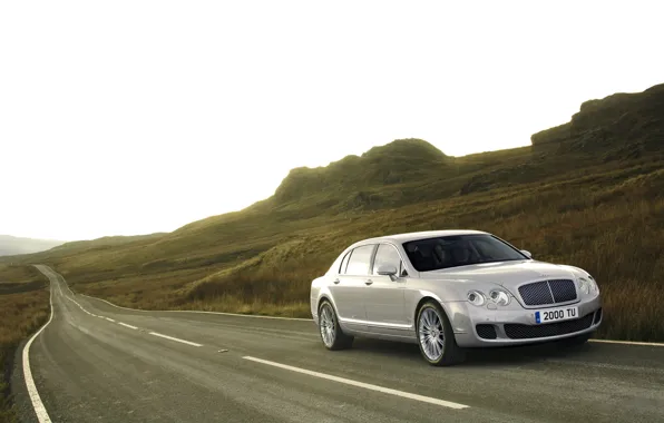 Картинка машины, фото, дороги, бентли, bentley flying spur speed roads