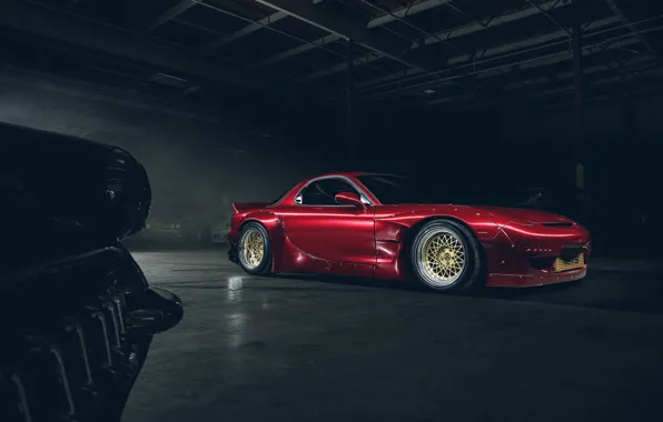 Картинка Mazda, Red, Front, RX-7, Rocket, Bunny
