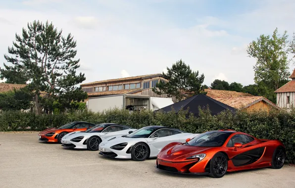 Авто, McLaren, сосны, McLaren P1, 720S