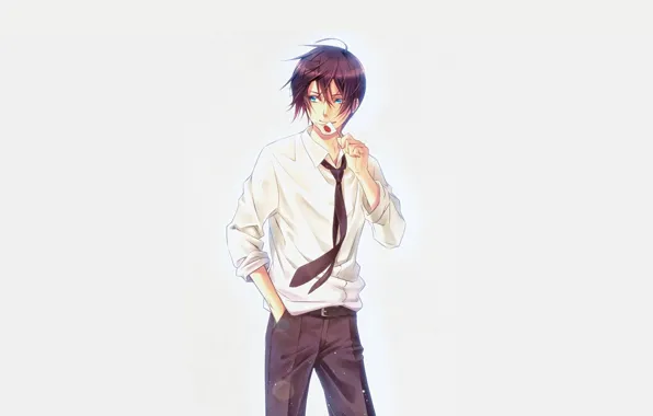 Япония, аниме, арт, парень, флажок, Бездомный Бог, Noragami, Ято