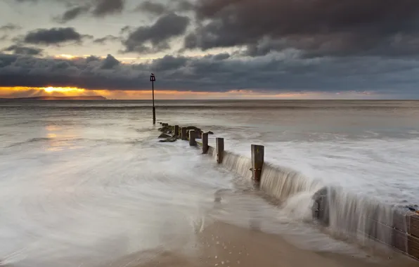 Море, пейзаж, закат