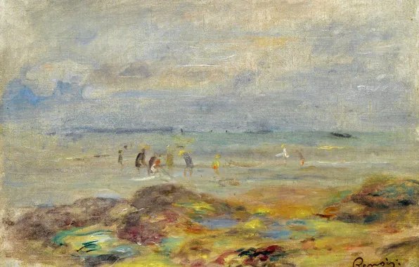 Пейзаж, картина, 1892, Пьер Огюст Ренуар, Pierre Auguste Renoir, Ловцы Креветок возле Скал