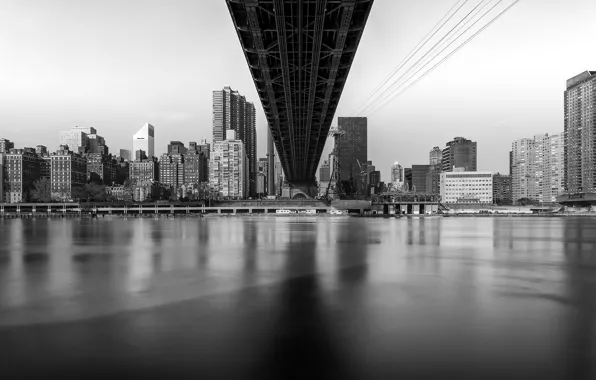 Мост, Нью Йорк, мегаполис, New York, Island, Queensboro Bridge, Roosevelt