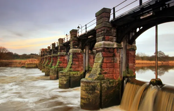 Картинка мост, река, Wales, United Kingdom, Mostyn