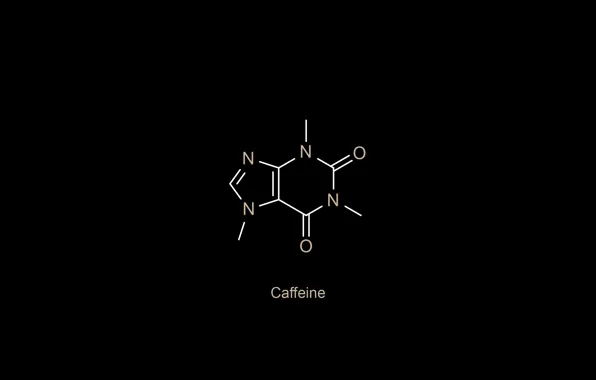 Картинка minimalism, oxygen, chemistry, black background, science, simple background, nitrogen, Caffeine