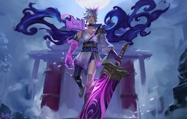 Игра, меч, доспехи, арка, дымка, game, строение, League of Legends
