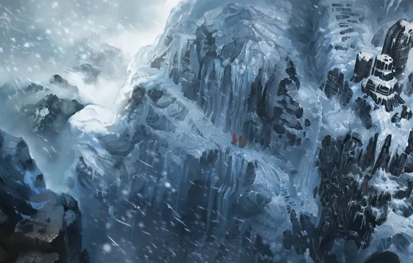 Картинка зима, горы, тропа, World of Legend