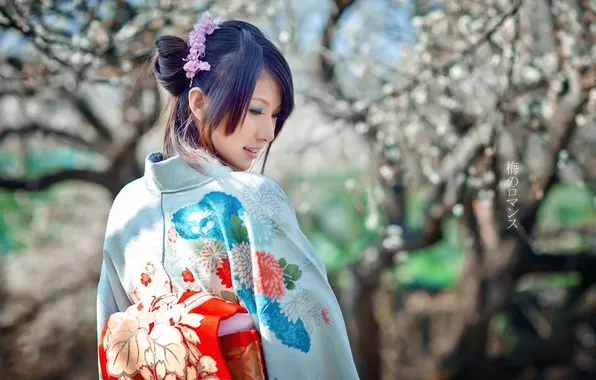 Картинка девушка, Япония, кимоно
