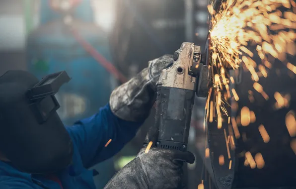 Искры, болгарка, обороты, Угловая шлифовальная машина, УШМ, Worker