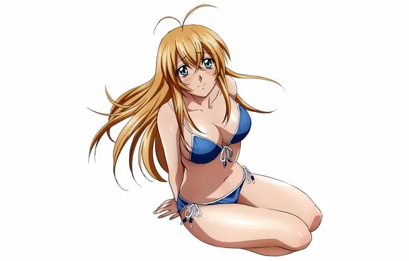 Girl, sexy, cleavage, green eyes, long hair, legs, boobs, anime