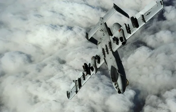 Картинка облака, штурмовик, A-10, Thunderbolt II