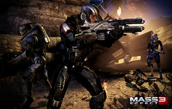 Mass effect, Шепард, Тали, Гаррус