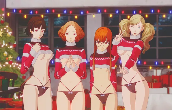 Character, Christmas, Anime, Persona 5, Futaba Sakura, Hentai, Haru Okumura, Rule 34