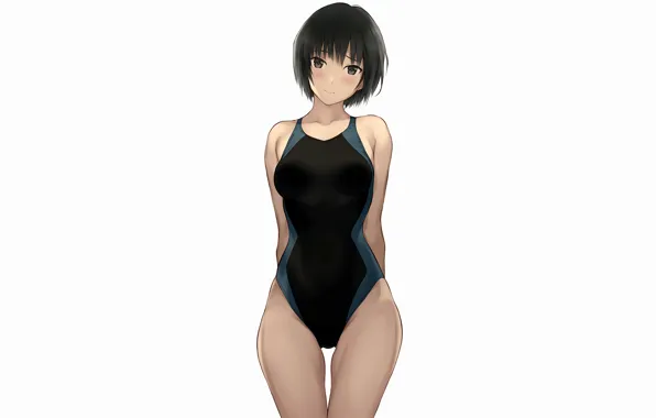 Картинка girl, sexy, anime, beautiful, short hair, pretty, swimsuit, attractive