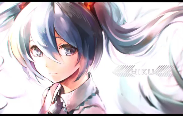 Грусть, девушка, лицо, аниме, арт, vocaloid, hatsune miku, puroruto