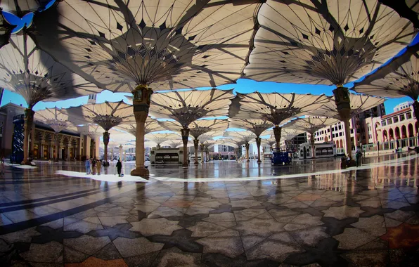Площадь, square, umbrellas, Saudi Arabia, саудовская аравия