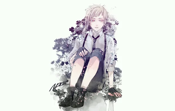 Цветы, парень, гвоздики, Bungou Stray Dogs, Бродячие Псы: Литературные Гении, Атсуши Накаджима