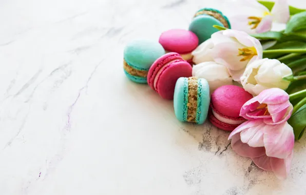 Букет, печенье, тюльпаны, macaroons, миндальное, Olena Rudo
