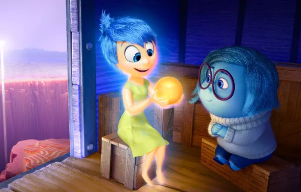 Cinema, girl, sad, dress, blue, smile, sadness, movie