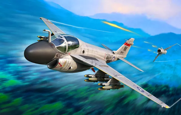 США, Палубный, Штурмовик, US NAVY, война во Вьетнаме, Ли Лао, Grumman A-6 Intruder, A-6A Intruder