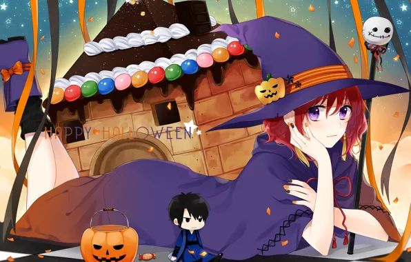 Тыква, halloween, лежит на полу, шляпа ведьмы, Рассвет Йоны, Yona, Akatsuki no Yona, Hak Son