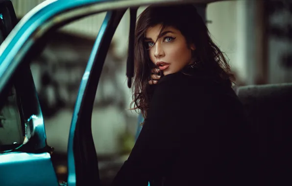 Авто, взгляд, девушка, стрелки, волосы, Topaz Arbell, Mutlu Anas