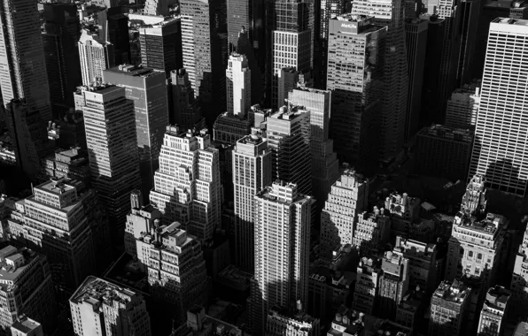 Картинка windows, USA, United States, New York, Manhattan, NYC, New York City, black and white