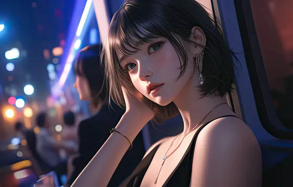 Картинка girl, look, asian, ai art