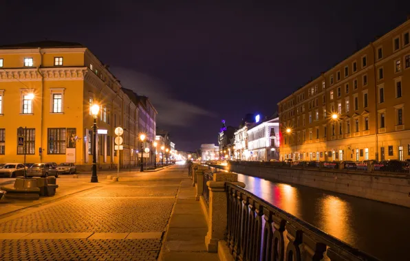 Картинка ночь, Питер, Санкт-Петербург, канал, Россия, Russia, спб, St. Petersburg