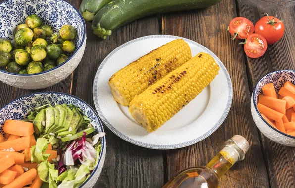Кукуруза, початки, зерна кукурузы