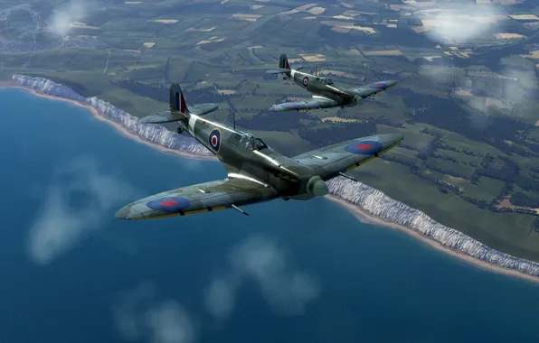 Британия, Spitfire Mk.Vb, Фронтовой истребитель, Reginald Joseph Mitchell
